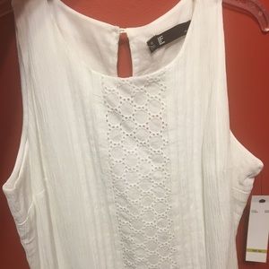 White eyelet sheath style dress